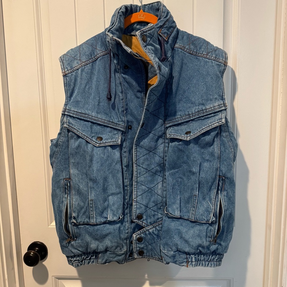 Atlantic Traders Vintage Retro Men's Blue Denim Vest